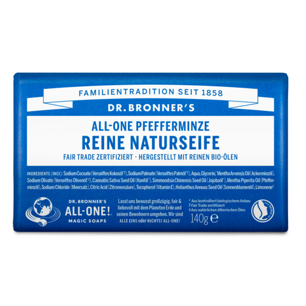 Dr. Bronners Seifenstück Pfefferminze 140 g