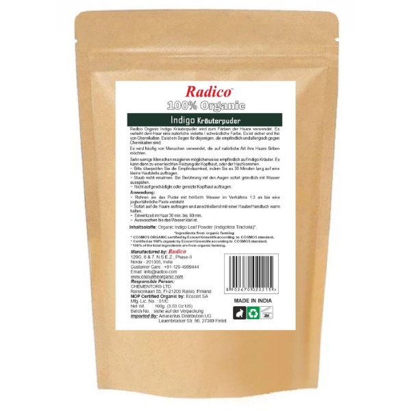 Radico Organic Indigo Powder, 100 G