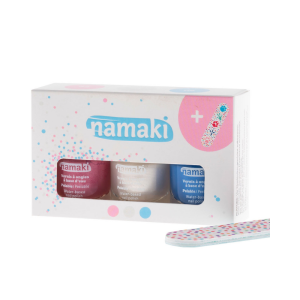 namaki Set 3 x Nagellacken Pink Perlweiß Hellblau...