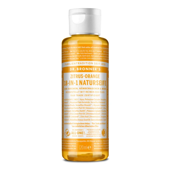 Dr. Bronners Flüssigseife Zitrus Orange 120 ml