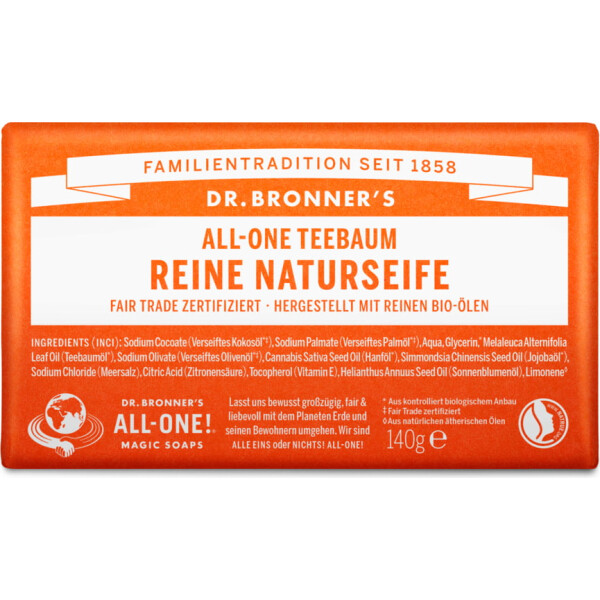 Dr. Bronners Seifenstück Teebaum 140 g